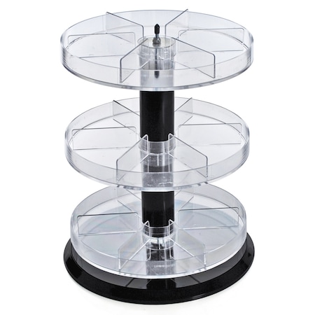Azar Displays Three Tier Revolving Display 13.5"H x 11"Dia. - 18 Sections 226030